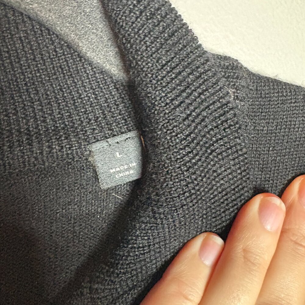 Dunning black wool half zip pullover sweater - image 4